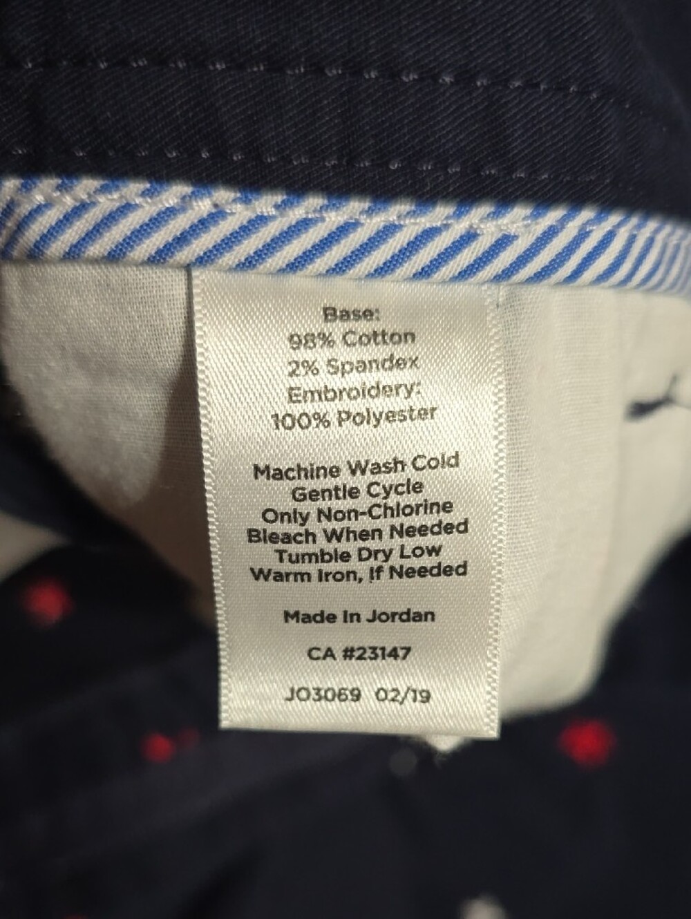 Talbots Navy Star-Print Cotton Chino Shorts - Picture 5 of 5